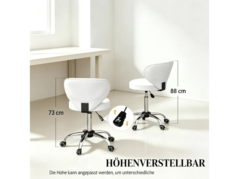  Chaise 73-88 cm pivotant 360° hauteur réglable revêtement pu fonction massage dossier  - Conforama C