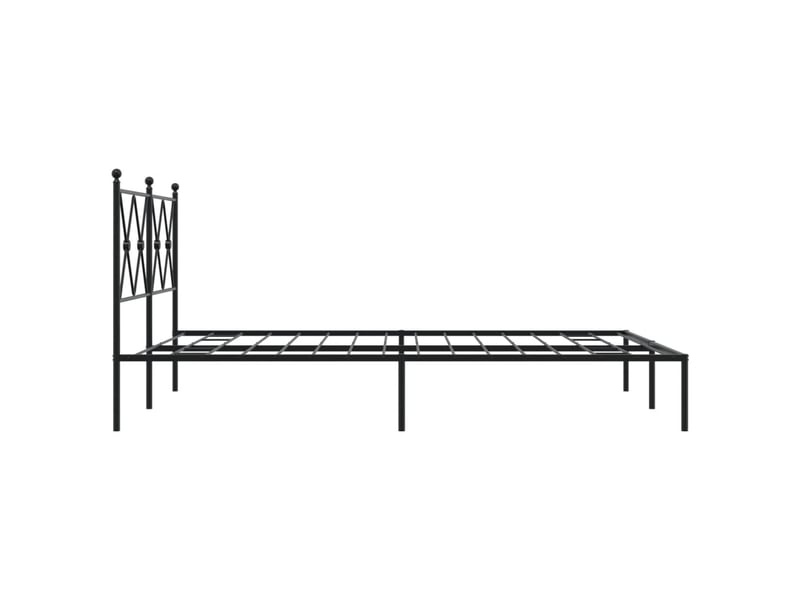  Lit double- lit adulte -  cadre de lit métal sans matelas avec tête de lit noir 135x190cm  - Conforama D