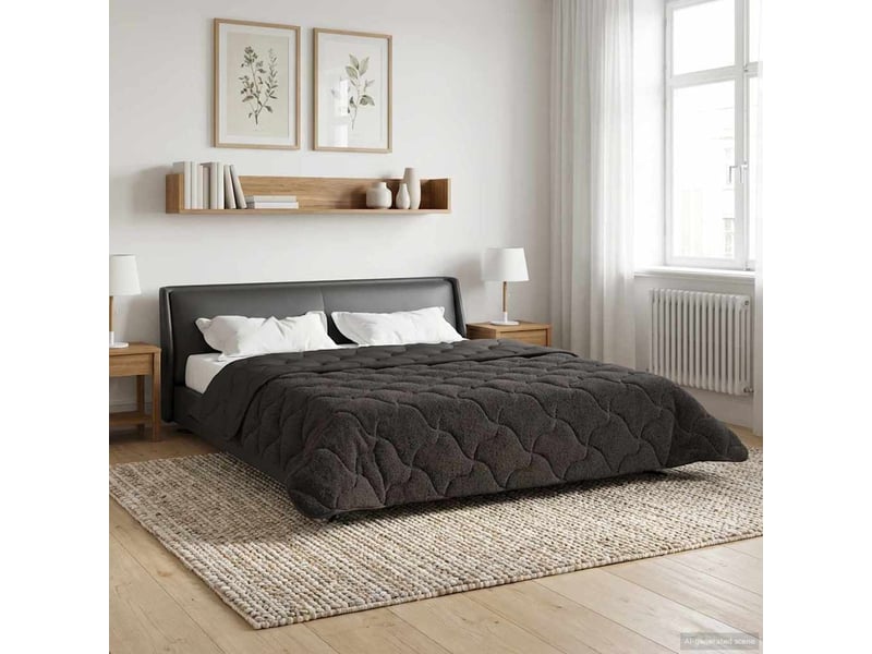  Couette - duvet d'été 200 x 200 cm été anthracite respirant  - Conforama B