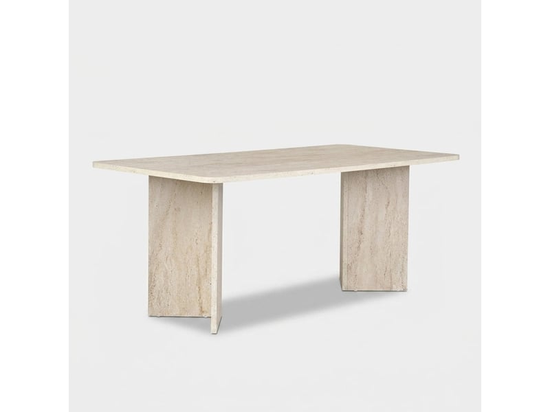  Table à manger moderne linza 180x90 cm en mélamine - beige  - Conforama A