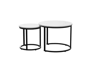 Table basse rond(e) coloris blanc KOVIEA  - 60 cmx40 cm
