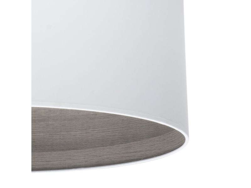 Fabrilamp tatiana grande lampe à poser nickelé blanc effet bois gris, abat-jour textile finition bois, 1 x e27, 63 cm 189171183 - Conforama C