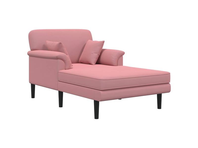  Chaise longue, chaise de salon rose velours cf28622  - Conforama A