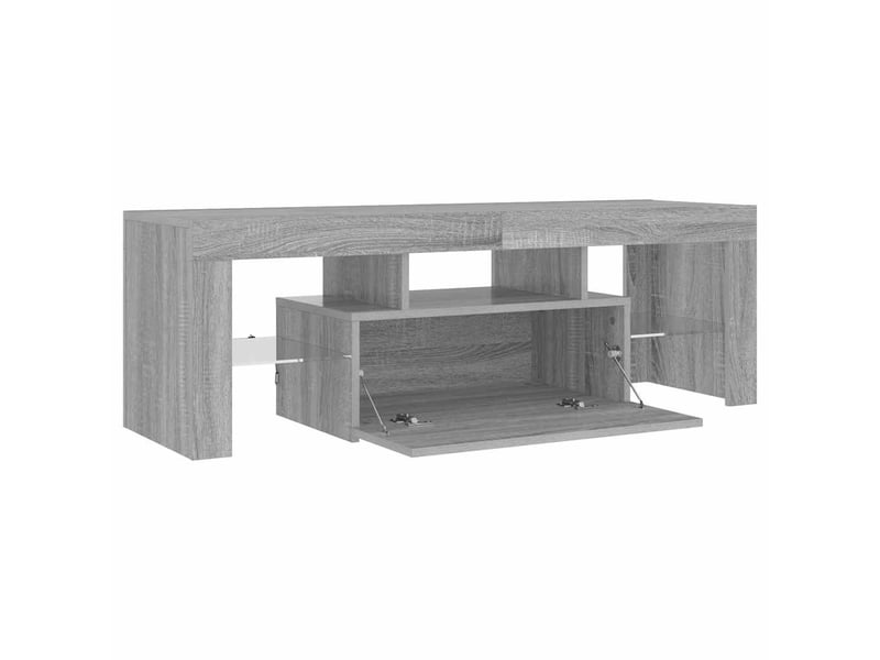 Meuble tv - banc tv - meuble de rangement avec lumières led sonoma gris 120x35x40 cm - Conforama E