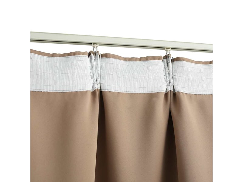  Lot de 2 rideaux occultants, rideaux black-out avec crochets taupe 140x225 cm cf44889  - Conforama D