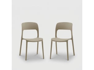 Lot de 2 chaises de salle à manger empilables numana - beige