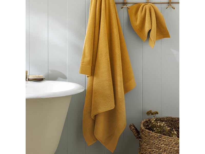  Drap de bain softy 100 x 150 cm éponge zero twist 100% coton peigné 600 gm² ocre CP-DDBAINSOFTY-OCRE - Conforama B
