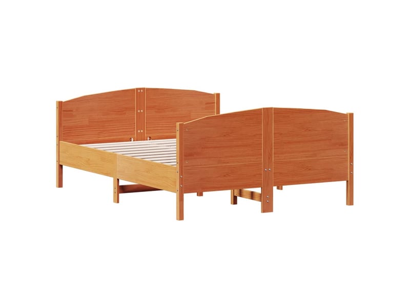  Lit double- lit adulte -  cadre de lit sans matelas  marron 120x190cm bois pin massif  - Conforama B