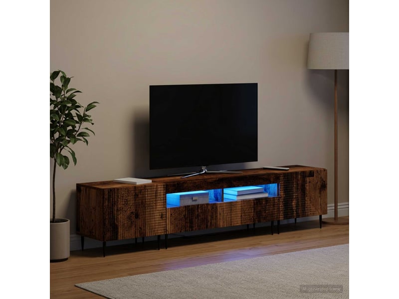  Ensemble de 3 meubles tv led bois ancien bois d'ingénierie shl48575  - Conforama B