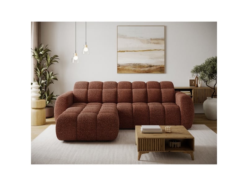  Canapé d'angle électrique fanoti 3 places rouge chiné – angle gauche  - Conforama B