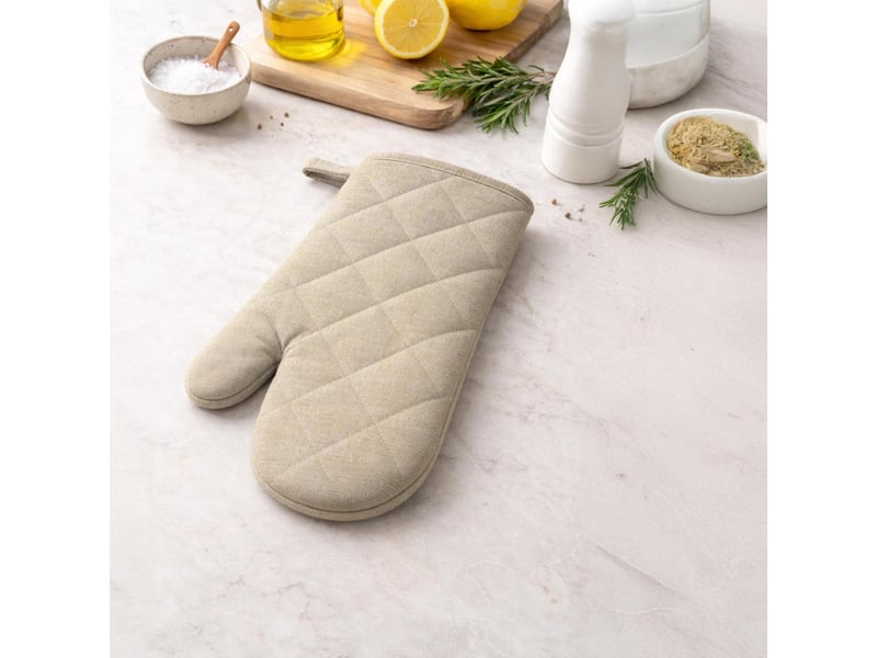  Gant de cuisine en coton 16x32 cm chambray lin, par soleil d'ocre  - Conforama A