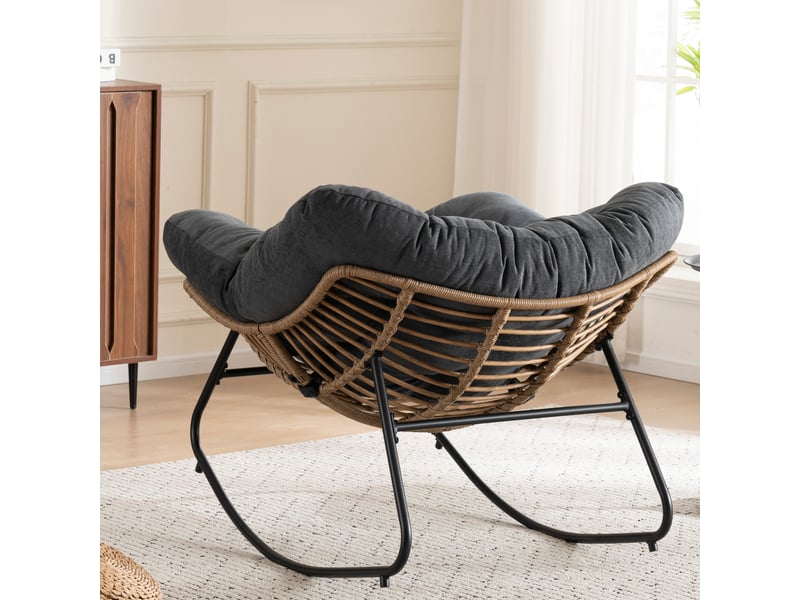  Fauteuil à bascule moderne en chenille avec cadre en métal 158 kg  - Conforama R