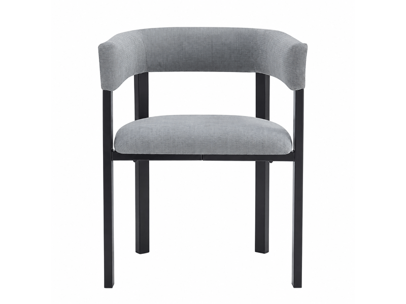 Lot de 2 chaises de salle à manger,61x50x76 cm,chenille,gris  - Conforama A