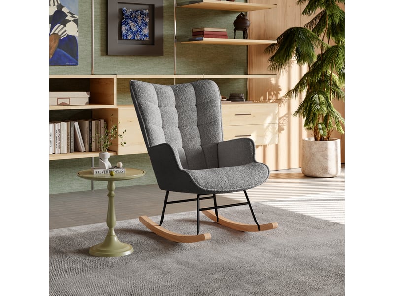  Fauteuil inclinable velours teddy coloris gris, confort salon  - Conforama B