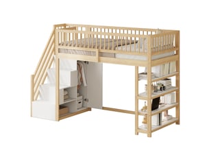 Lit mezzanine 90x200 cm OKWISH coloris naturel
