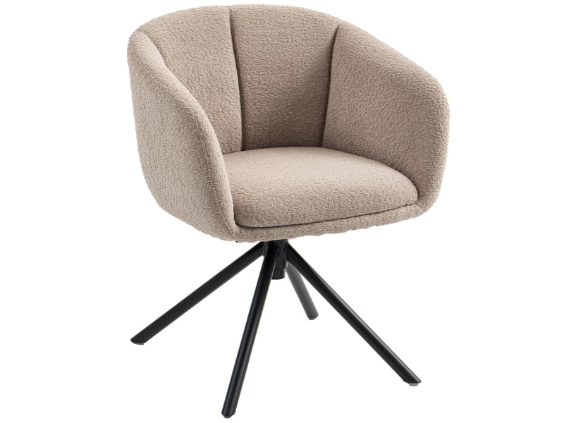  Fauteuil pivotant rembourré marron clair 58,5 x 59 x 78,5 cm  - Conforama A