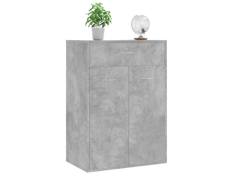  Meuble à chaussure, armoire à chaussures gris béton 60x35x84 cm bois d'ingénierie  - Conforama E