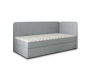 Lit avec rangement 90x200 cm MASSENO   coloris gris