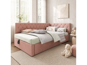 Lit coffre 90x190 cm HAVRYA coloris rose