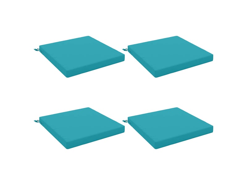 Lot de 4 coussins de siège, coussins d'assise soest 100 % polyester turquoise cf60586 - Conforama A
