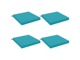 Lot de 4 coussins de siège, coussins d'assise soest 100 % polyester turquoise cf60586