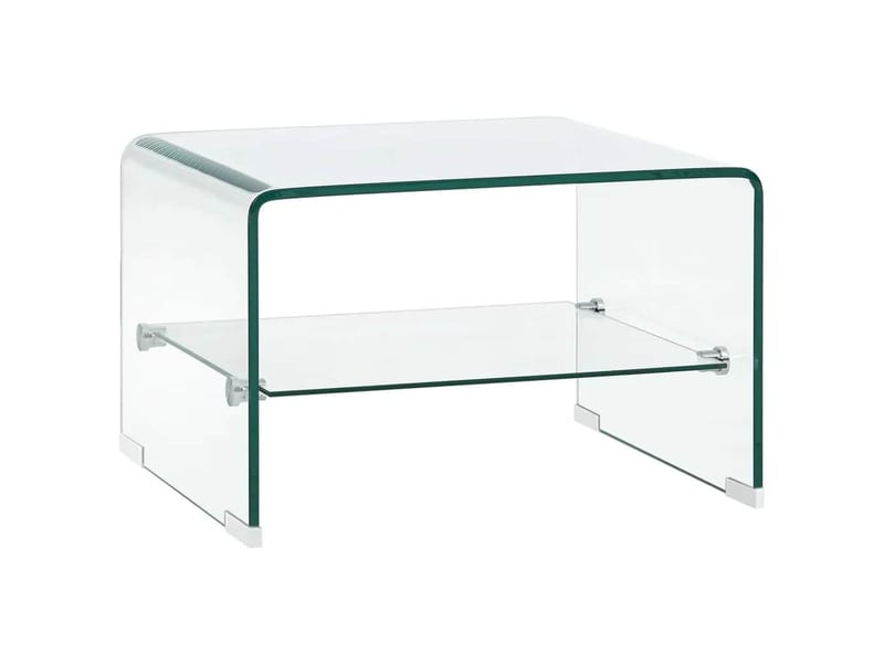  Table basse - table de salon - table à thé clair 50x45x33 cm verre trempé  - Conforama A