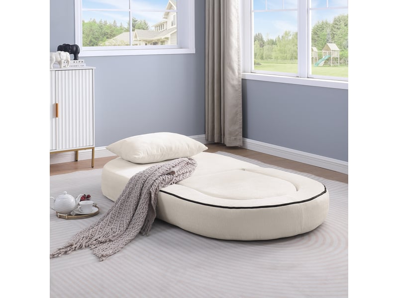 Canapé modulaire réversible à assise large - lpospi - éléments indépendants pour salon, chenille beige - Conforama B