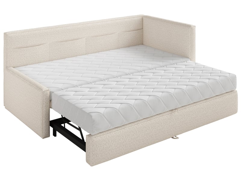  Selsey nesmi - lit rembourré - 90x200 cm - tissu tressé beige clair Nesmi - Conforama E