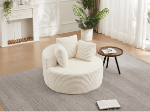 Canapé droit compressé fixe <strong>BIQZUYA</strong> <strong></strong> 1 place Velours côtelé Beige
