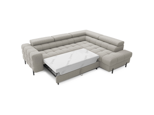 Canapé d'angle droit convertible beige 5 places ferrum avec méridienne 276x93x200cm