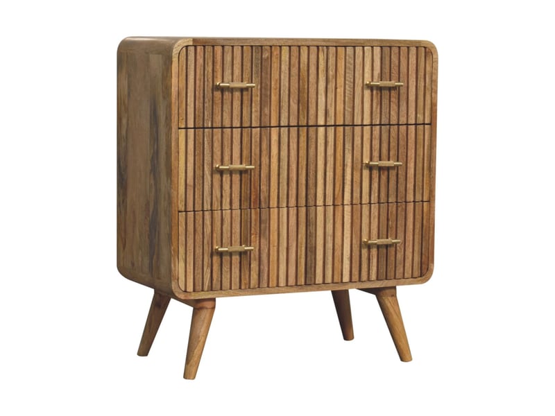  Artisan furniture commode striée t-bar en bois massif  - Conforama C