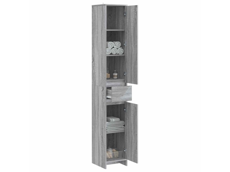 Armoire de salle de bain, meuble de rangement sonoma gris 30x33x190 cm - Conforama C
