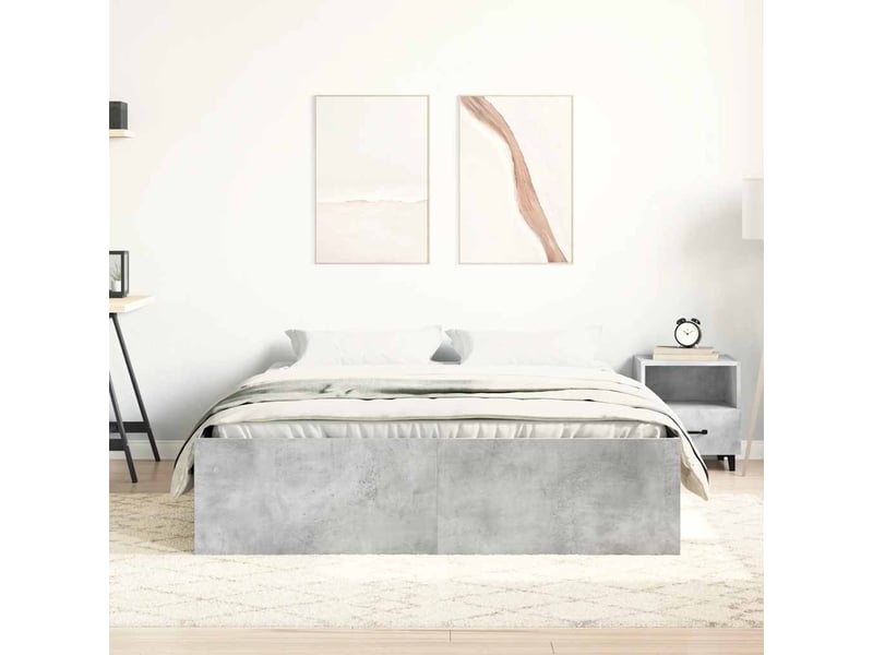  Lit double- lit adulte -  cadre de lit sans matelas gris béton 120x190 cm  - Conforama B