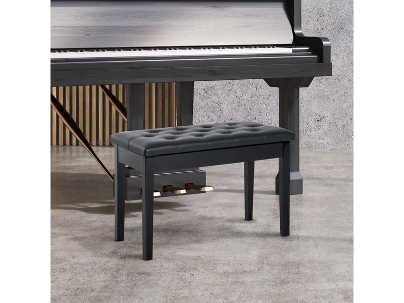  Tabouret de piano banc de piano style maison de campagne traditionnelle avec espace de rangement, bois d'hévéa, simili cuir noir, 76x36x50 cm pour 02-0707 - Conforama C