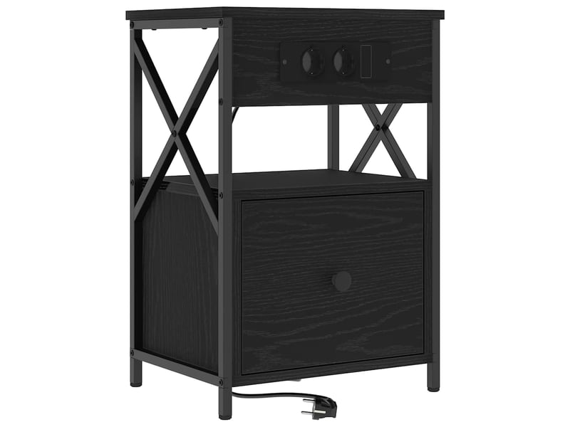  Table de chevet - cabinet de chevet - table de nuit chêne noir 40 x 31 x 60 cm bois d'ingénierie  - Conforama A