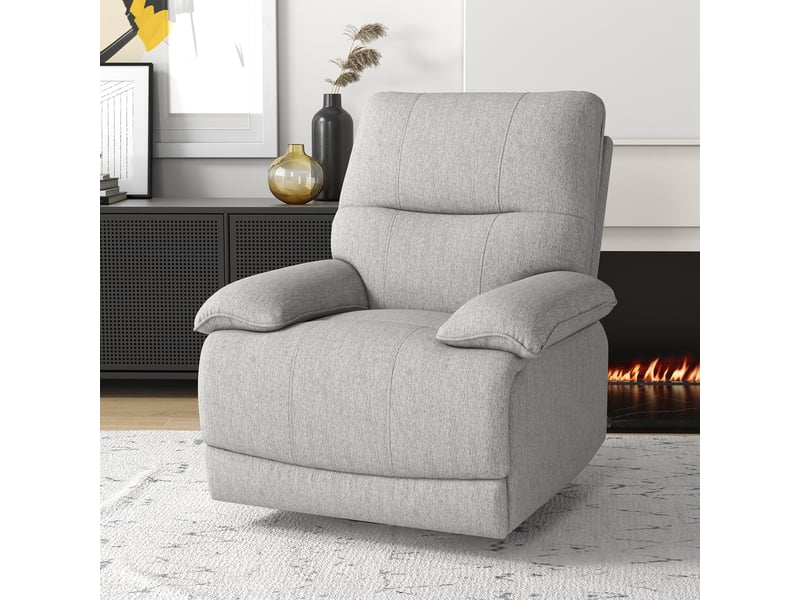  Fauteuil de relaxation, fauteuil inclinable, polyester, 89x98x101cm, gris  - Conforama D