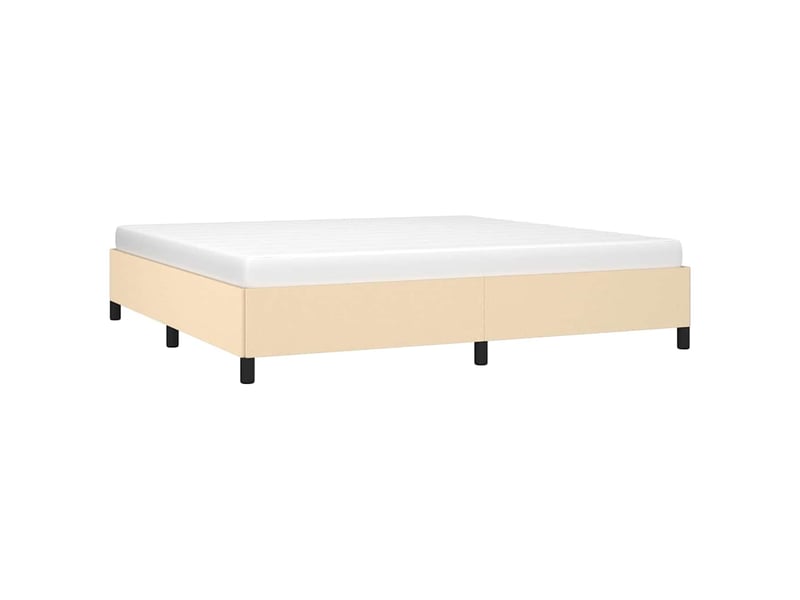  Lit double- lit adulte -  cadre de lit sans matelas crème 200x200 cm tissu  - Conforama B