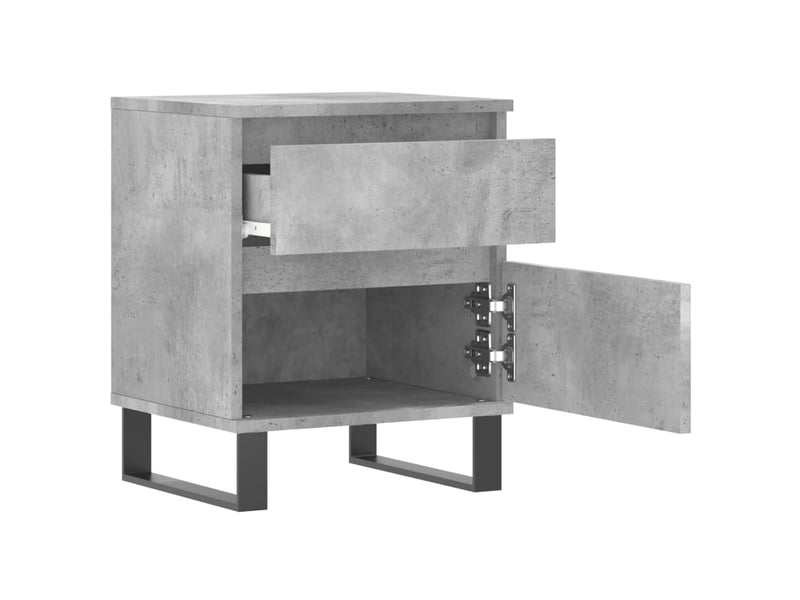  Lot de 2 table de chevet, table de nuit gris béton 40x35x50 cm bois d’ingénierie shl8040  - Conforama E