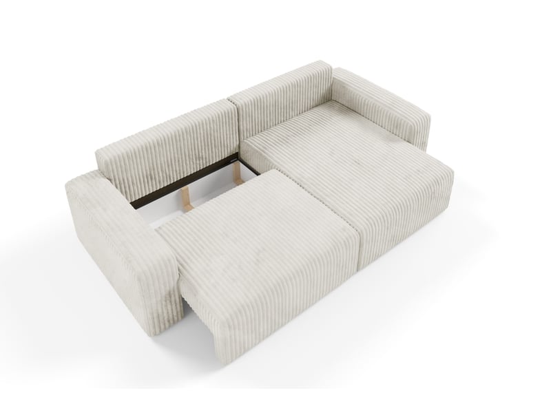 Canapé d'angle convertible cord fano beige - Conforama E