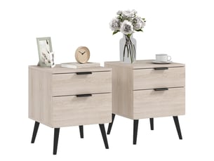 Lot de 2 tables de chevet avec tiroirs coloris chêne 40 x 40 x 50 cm