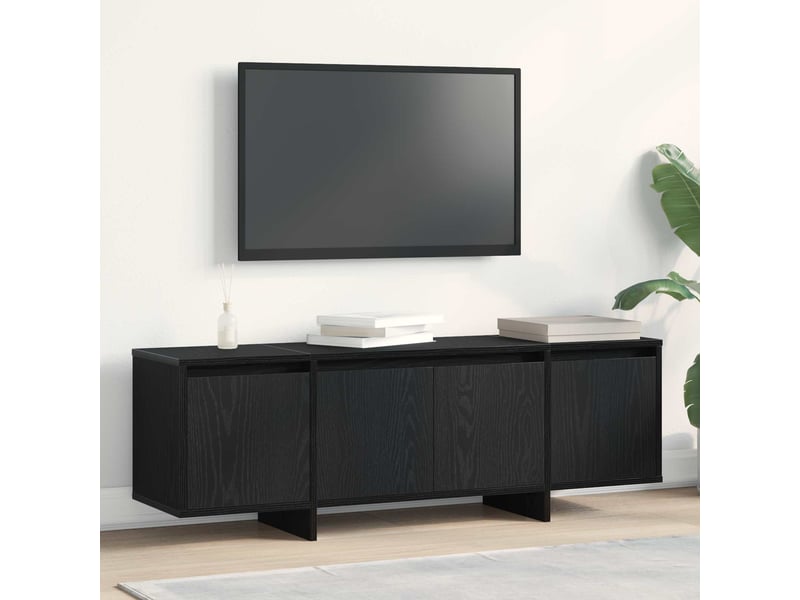  Meuble tv - banc tv - meuble de rangement 120 x 30 x 40,5 cm chêne noir bois d'ingénierie  - Conforama D