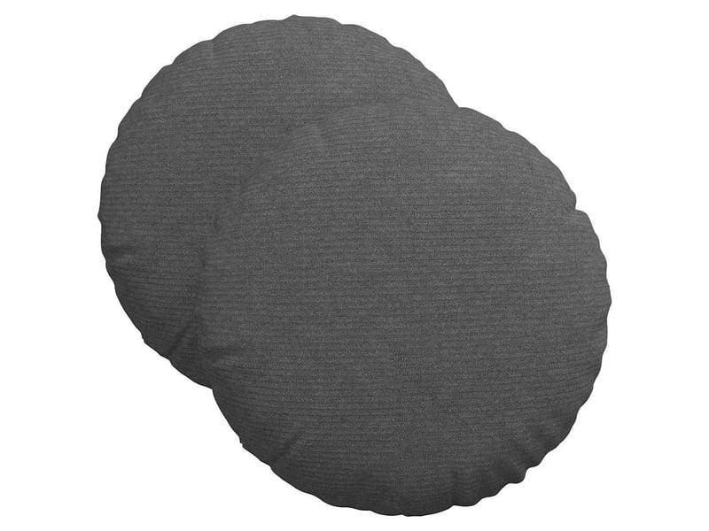  Lot de 2 coussins de siège, coussins décoratifs tissu en velours côtelé gris foncé cf59803  - Conforama A