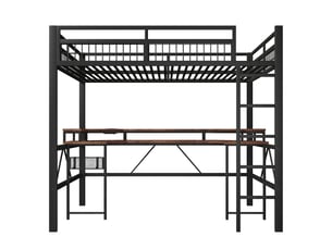 Lit mezzanine 140x200 cm <strong>ZOVIRA</strong>  <strong></strong> coloris noir