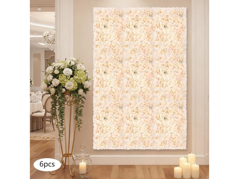 Panneaux muraux artificiels imitation fleur, cérémonie, ligne, décoration de fond de mariage, 40x60 centime blanc art floral wall - Conforama B