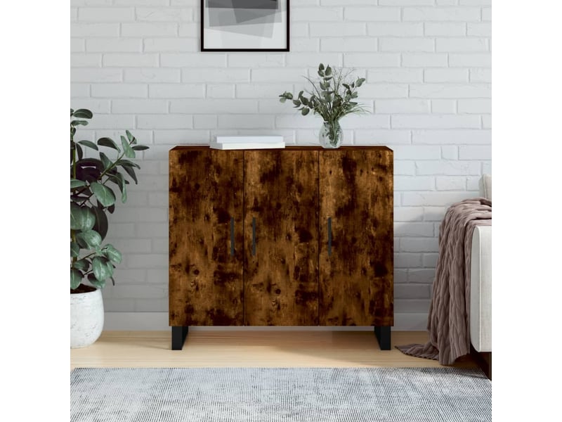  Buffet - bahut - meuble de rangement chêne fumé 90x34x80 cm bois d'ingénierie  - Conforama B