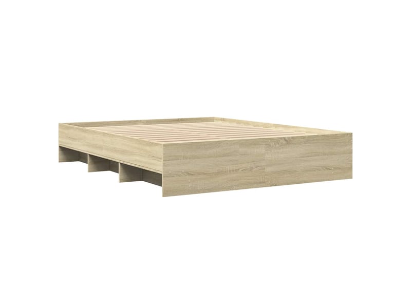  Lit double- lit adulte -  cadre de lit sans matelas chêne sonoma 150x200 cm  - Conforama C