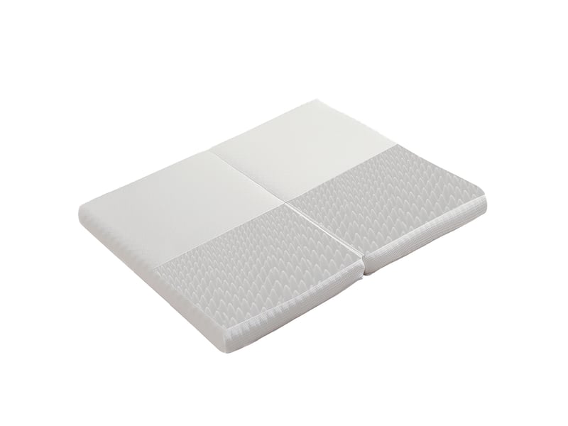  Matelas pliable 140 × 200 cm et 140 × 100 cm en mousse h3, déhoussable, antidérapant, blanc  - Conforama B