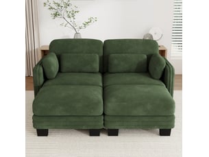 Canapé droit compressé fixe MODFU 2 places Tissu vert