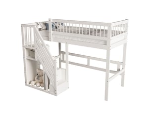 Lit superposé 90x200 cm <strong>OKWISH</strong>  <strong></strong> coloris blanc