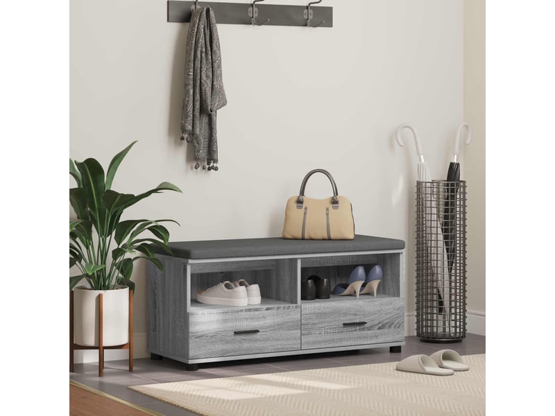  Banc d'entrée, banc interieur gris sonoma 100x38x46 cm  - Conforama B